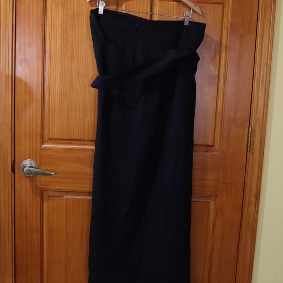 Dries Van Noten Vintage Black Belted Long Maxi Skirt Wool 42 - Picture 2 of 13